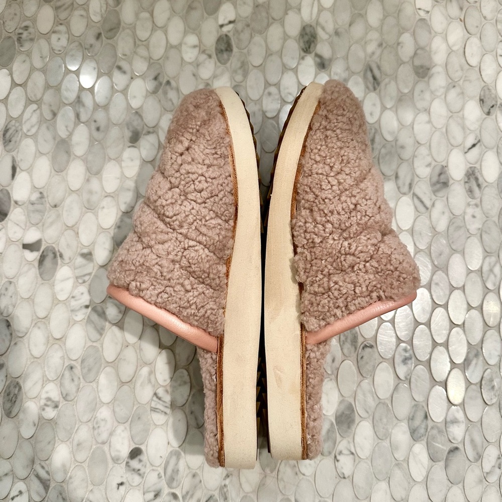OluKai Women's Plush Shearling Slide Slippers - Pink Sea Salt - Picture 7 of 7